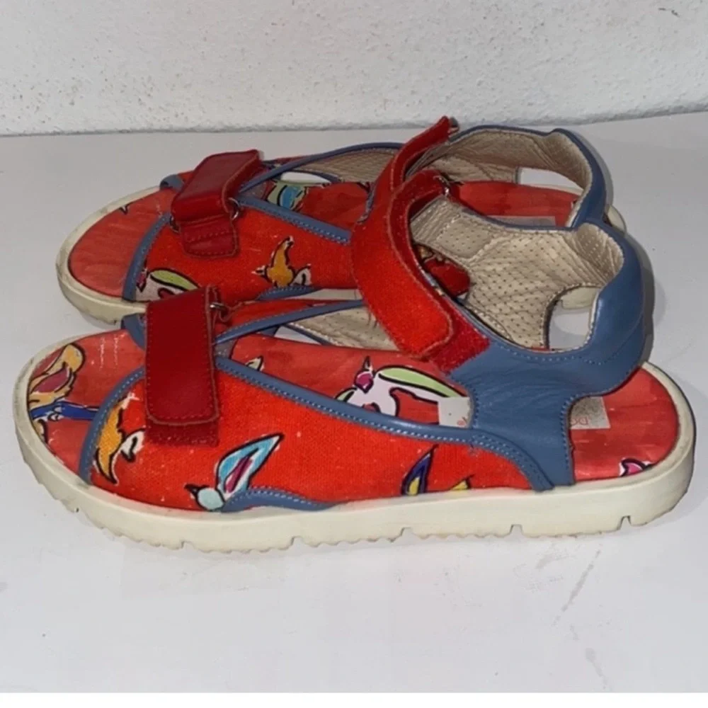Authentic Dolce & Gabbana luxury designer leather & canvas boys sandals sz 3